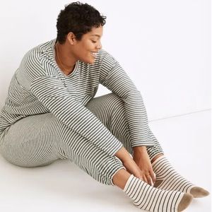 Madewell Striped Pajamas in Smokey Spruce